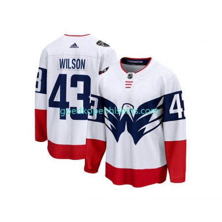 Washington Capitals Tom Wilson 43 Adidas 2023 NHL Stadium Series Wit Authentic Shirt - Mannen